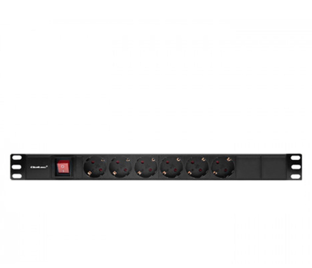 Qoltec Listwa zasilająca PDU do RACK 19'' 1U 16A  6xSCHUKO  2m - 1329983 - zdjęcie 4